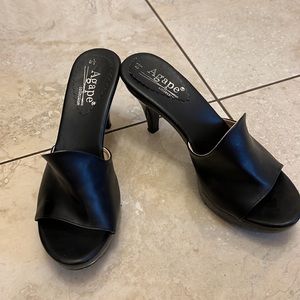 Agape black heels